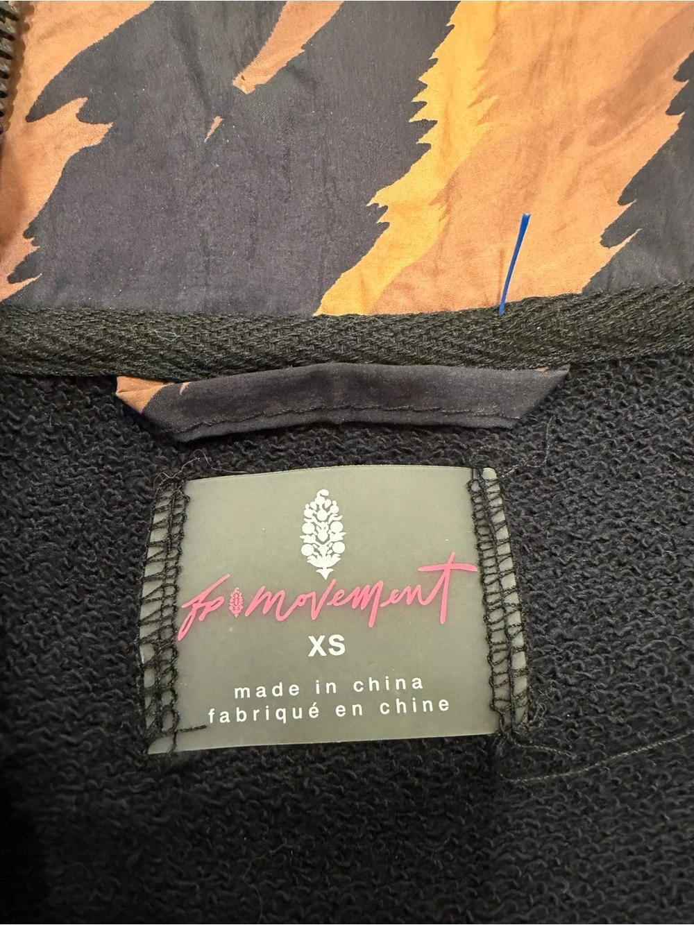 FREE PEOPLE! Women’s Black and Brown Tiger-Print zip -Up Jacket XS